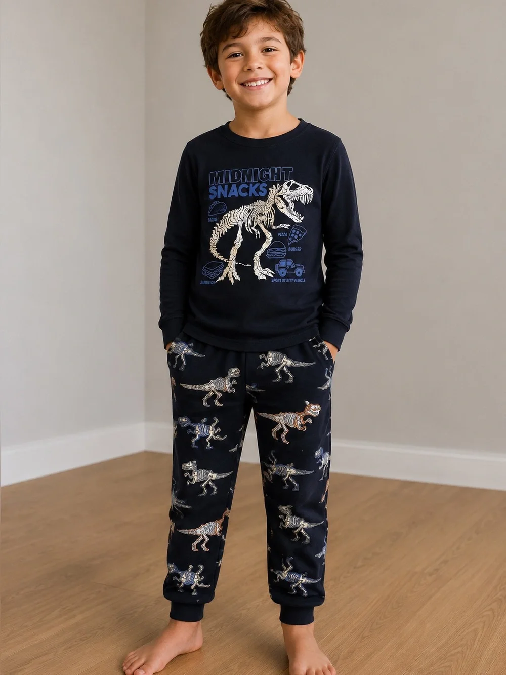 Old Navy Midnight Snacks Dinosaur Pajama Set